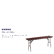 6-Foot Mahogany Melamine Laminate Folding Training Table, YT-1872-MEL-WAL-GG