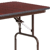 4-Foot Mahogany Melamine Laminate Folding Banquet Table, YT-2448-MEL-WAL-GG