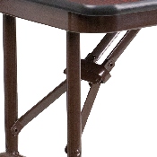 4-Foot Mahogany Melamine Laminate Folding Banquet Table, YT-2448-MEL-WAL-GG