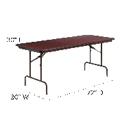 6-Foot Mahogany Melamine Laminate Folding Banquet Table, YT-3072-MEL-WAL-GG