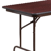 6-Foot Mahogany Melamine Laminate Folding Banquet Table, YT-3072-MEL-WAL-GG
