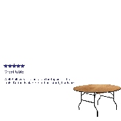 5-Foot Round Wood Folding Banquet Table with Clear Coated Finished Top, YT-WRFT60-TBL-GG