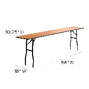 8-Foot Rectangular Wood Folding Training / Seminar Table with Smooth Clear Coated Finished Top, YT-WTFT18X96-TBL-GG