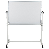 HERCULES Series 45.25"W x 54.75"H Double-Sided Mobile White Board with Pen Tray, YU-YCI-001-GG