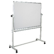 HERCULES Series 53"W x 62.5"H Reversible Mobile Cork Bulletin Board and White Board with Pen Tray, YU-YCI-003-CK-GG