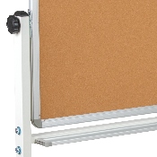 HERCULES Series 53"W x 62.5"H Reversible Mobile Cork Bulletin Board and White Board with Pen Tray, YU-YCI-003-CK-GG