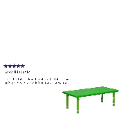 24''W x 48''L Rectangular Green Plastic Height Adjustable Activity Table, YU-YCX-001-2-RECT-TBL-GREEN-GG
