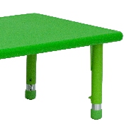 24''W x 48''L Rectangular Green Plastic Height Adjustable Activity Table, YU-YCX-001-2-RECT-TBL-GREEN-GG