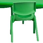 24''W x 48''L Rectangular Green Plastic Height Adjustable Activity Table Set with 4 Chairs, YU-YCX-0013-2-RECT-TBL-GREEN-R-GG