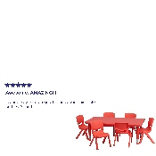 24''W x 48''L Rectangular Red Plastic Height Adjustable Activity Table Set with 6 Chairs, YU-YCX-0013-2-RECT-TBL-RED-E-GG
