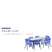 23.625''W x 47.25''L Rectangular Blue Plastic Height Adjustable Activity Table Set with 6 Chairs, YU-YCY-060-0036-RECT-TBL-BLUE-GG