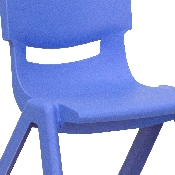 23.625''W x 47.25''L Rectangular Blue Plastic Height Adjustable Activity Table Set with 6 Chairs, YU-YCY-060-0036-RECT-TBL-BLUE-GG