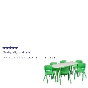 23.625''W x 47.25''L Rectangular Green Plastic Height Adjustable Activity Table Set with 6 Chairs, YU-YCY-060-0036-RECT-TBL-GREEN-GG