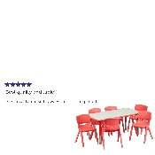 23.625''W x 47.25''L Rectangular Red Plastic Height Adjustable Activity Table Set with 6 Chairs, YU-YCY-060-0036-RECT-TBL-RED-GG