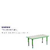 23.625''W x 47.25''L Rectangular Green Plastic Height Adjustable Activity Table with Grey Top, YU-YCY-060-RECT-TBL-GREEN-GG