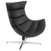 Black LeatherSoft Swivel Cocoon Chair, ZB-31-GG