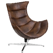 Bomber Jacket LeatherSoft Swivel Cocoon Chair, ZB-39-GG