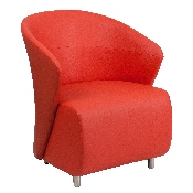 Red LeatherSoft Curved Barrel Back Lounge Chair, ZB-6-GG