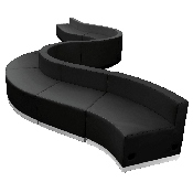 HERCULES Alon Series Black LeatherSoft Reception Configuration, 10 Pieces, ZB-803-400-SET-BK-GG, ZB-803-400-SET-BK-GG