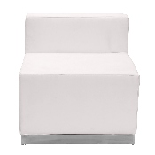 HERCULES Alon Series Melrose White LeatherSoft Reception Configuration, 10 Pieces, ZB-803-400-SET-WH-GG, ZB-803-400-SET-WH-GG