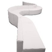 HERCULES Alon Series Melrose White LeatherSoft Reception Configuration, 9 Pieces, ZB-803-410-SET-WH-GG, ZB-803-410-SET-WH-GG