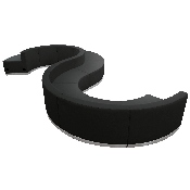 HERCULES Alon Series Black LeatherSoft Reception Configuration, 9 Pieces, ZB-803-420-SET-BK-GG, ZB-803-420-SET-BK-GG