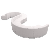 HERCULES Alon Series Melrose White LeatherSoft Reception Configuration, 9 Pieces, ZB-803-420-SET-WH-GG, ZB-803-420-SET-WH-GG
