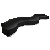HERCULES Alon Series Black LeatherSoft Reception Configuration, 8 Pieces, ZB-803-430-SET-BK-GG, ZB-803-430-SET-BK-GG