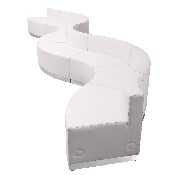 HERCULES Alon Series Melrose White LeatherSoft Reception Configuration, 8 Pieces, ZB-803-430-SET-WH-GG, ZB-803-430-SET-WH-GG