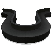 HERCULES Alon Series Black LeatherSoft Reception Configuration, 10 Pieces, ZB-803-440-SET-BK-GG, ZB-803-440-SET-BK-GG