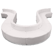 HERCULES Alon Series Melrose White LeatherSoft Reception Configuration, 10 Pieces, ZB-803-440-SET-WH-GG, ZB-803-440-SET-WH-GG