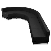 HERCULES Alon Series Black LeatherSoft Reception Configuration, 5 Pieces, ZB-803-470-SET-BK-GG, ZB-803-470-SET-BK-GG