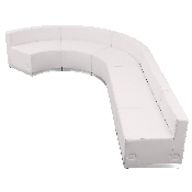 HERCULES Alon Series Melrose White LeatherSoft Reception Configuration, 5 Pieces, ZB-803-470-SET-WH-GG, ZB-803-470-SET-WH-GG
