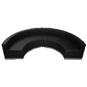 HERCULES Alon Series Black LeatherSoft Reception Configuration, 4 Pieces, ZB-803-480-SET-BK-GG, ZB-803-480-SET-BK-GG