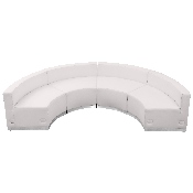HERCULES Alon Series Melrose White LeatherSoft Reception Configuration, 4 Pieces, ZB-803-480-SET-WH-GG, ZB-803-480-SET-WH-GG