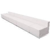 HERCULES Alon Series Melrose White LeatherSoft Reception Configuration, 6 Pieces, ZB-803-490-SET-WH-GG, ZB-803-490-SET-WH-GG