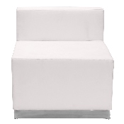 HERCULES Alon Series Melrose White LeatherSoft Reception Configuration, 6 Pieces, ZB-803-490-SET-WH-GG, ZB-803-490-SET-WH-GG
