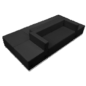 HERCULES Alon Series Black LeatherSoft Reception Configuration, 6 Pieces, ZB-803-500-SET-BK-GG, ZB-803-500-SET-BK-GG