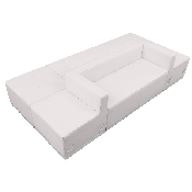 HERCULES Alon Series Melrose White LeatherSoft Reception Configuration, 6 Pieces, ZB-803-500-SET-WH-GG, ZB-803-500-SET-WH-GG