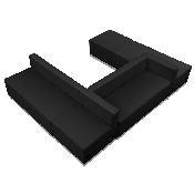 HERCULES Alon Series Black LeatherSoft Reception Configuration, 6 Pieces, ZB-803-510-SET-BK-GG, ZB-803-510-SET-BK-GG
