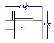 HERCULES Alon Series Black LeatherSoft Reception Configuration, 6 Pieces, ZB-803-510-SET-BK-GG, ZB-803-510-SET-BK-GG