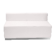 HERCULES Alon Series Melrose White LeatherSoft Reception Configuration, 6 Pieces, ZB-803-510-SET-WH-GG, ZB-803-510-SET-WH-GG