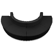 HERCULES Alon Series Black LeatherSoft Reception Configuration, 4 Pieces, ZB-803-520-SET-BK-GG, ZB-803-520-SET-BK-GG