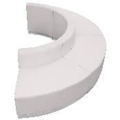 HERCULES Alon Series Melrose White LeatherSoft Reception Configuration, 4 Pieces, ZB-803-520-SET-WH-GG, ZB-803-520-SET-WH-GG