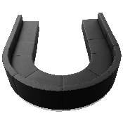 HERCULES Alon Series Black LeatherSoft Reception Configuration, 8 Pieces, ZB-803-530-SET-BK-GG, ZB-803-530-SET-BK-GG