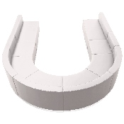 HERCULES Alon Series Melrose White LeatherSoft Reception Configuration, 8 Pieces, ZB-803-530-SET-WH-GG, ZB-803-530-SET-WH-GG