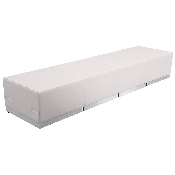 HERCULES Alon Series Melrose White LeatherSoft Reception Configuration, 4 Pieces, ZB-803-540-SET-WH-GG, ZB-803-540-SET-WH-GG