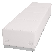 HERCULES Alon Series Melrose White LeatherSoft Reception Configuration, 4 Pieces, ZB-803-540-SET-WH-GG, ZB-803-540-SET-WH-GG