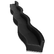 HERCULES Alon Series Black LeatherSoft Reception Configuration, 7 Pieces, ZB-803-550-SET-BK-GG, ZB-803-550-SET-BK-GG