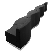 HERCULES Alon Series Black LeatherSoft Reception Configuration, 7 Pieces, ZB-803-550-SET-BK-GG, ZB-803-550-SET-BK-GG